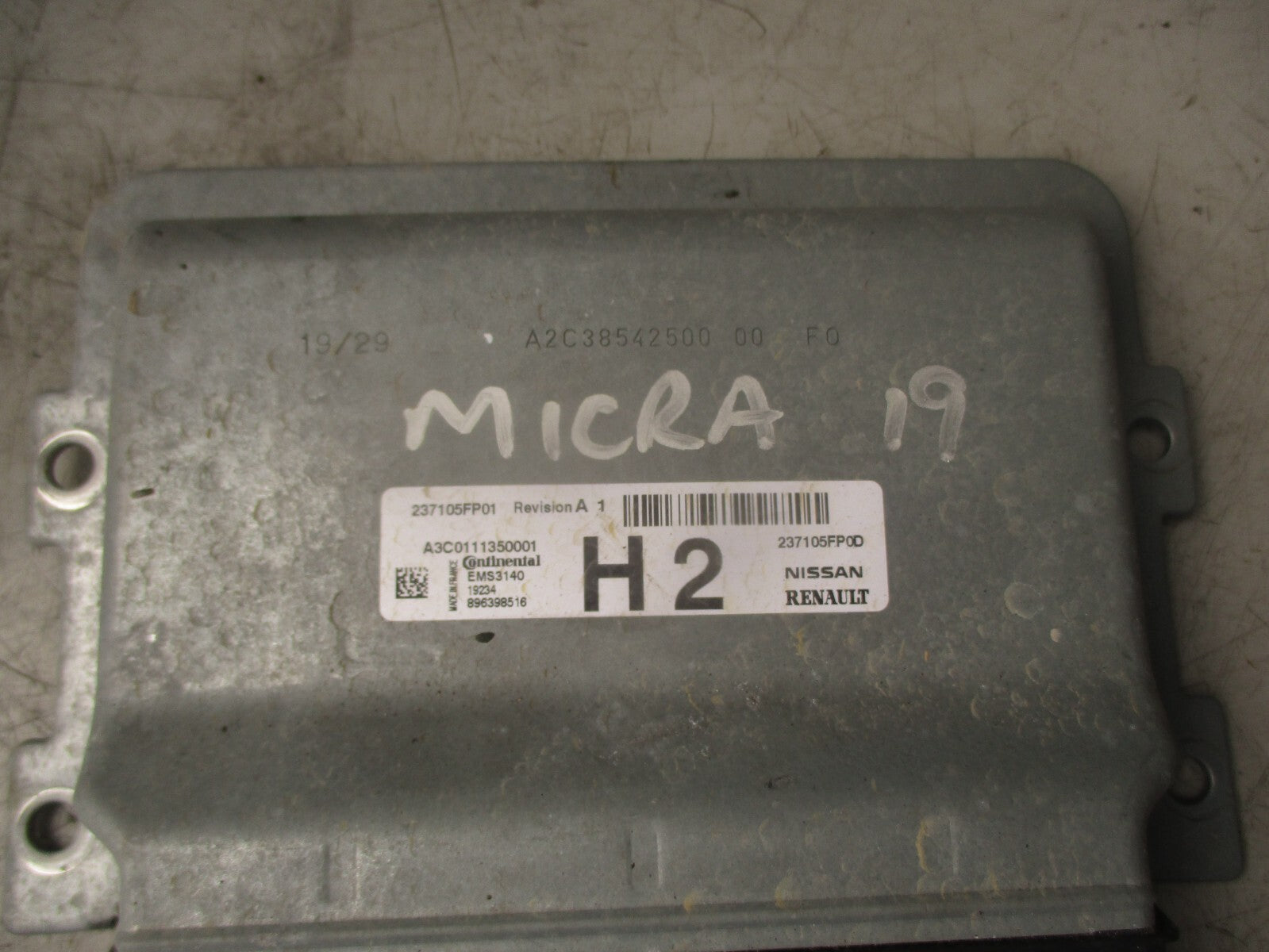 2019 NISSAN MICRA K14 MK5 1.0 PETROL ENGINE CONTROL UNIT ECU 237105FP01