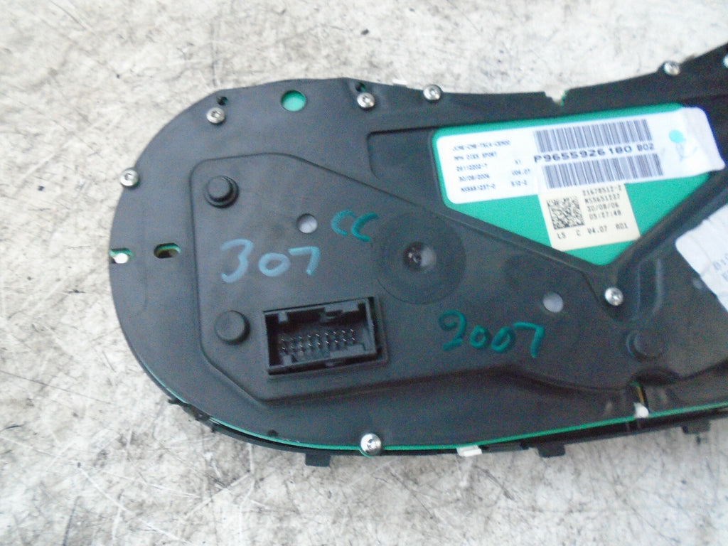 PEUGEOT 307 CC 2007 1.4 1.6 2.0 HDI SPEEDOMETER INSTRUMENT CLUSTER 9655926180