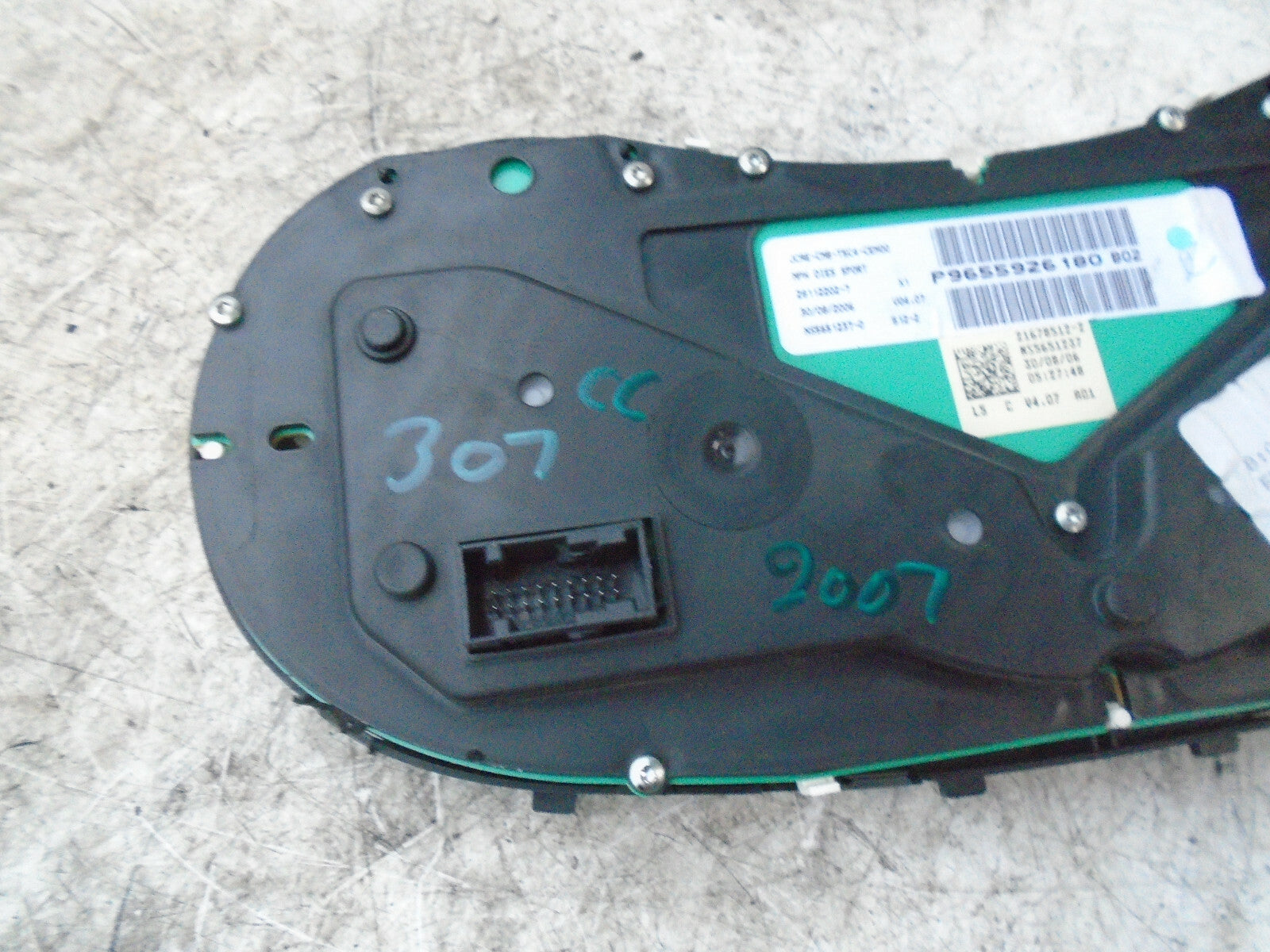 PEUGEOT 307 CC 2007 1.4 1.6 2.0 HDI SPEEDOMETER INSTRUMENT CLUSTER 9655926180
