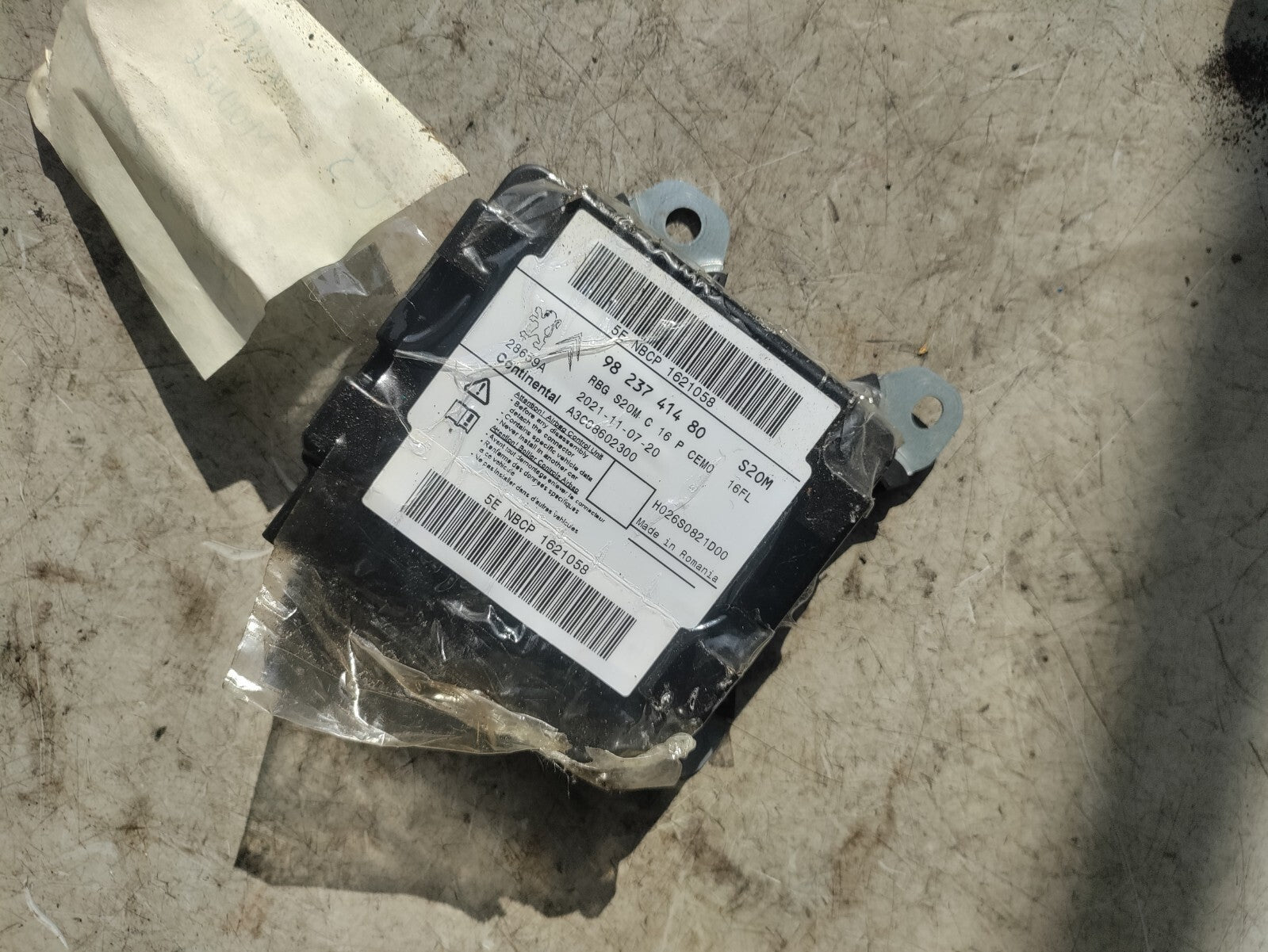 CITROEN C3 2021 AIRBAG CONTROL MODULE ECU 9823741480