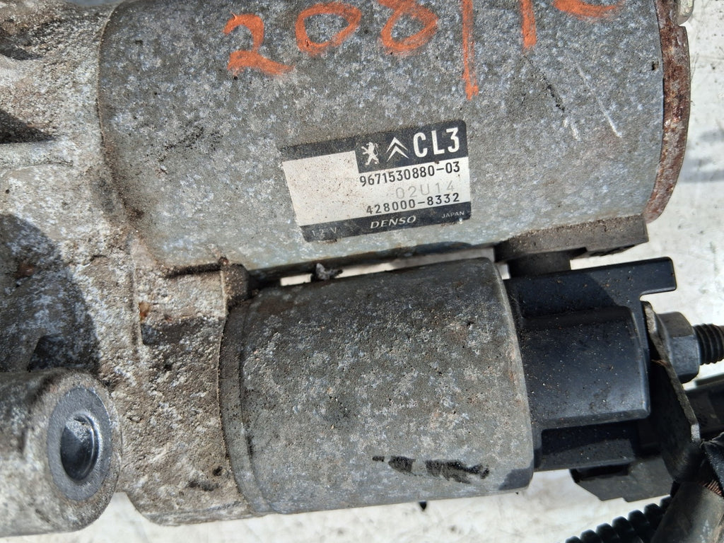 2012 PEUGEOT 208 STARTER MOTOR 9671530880