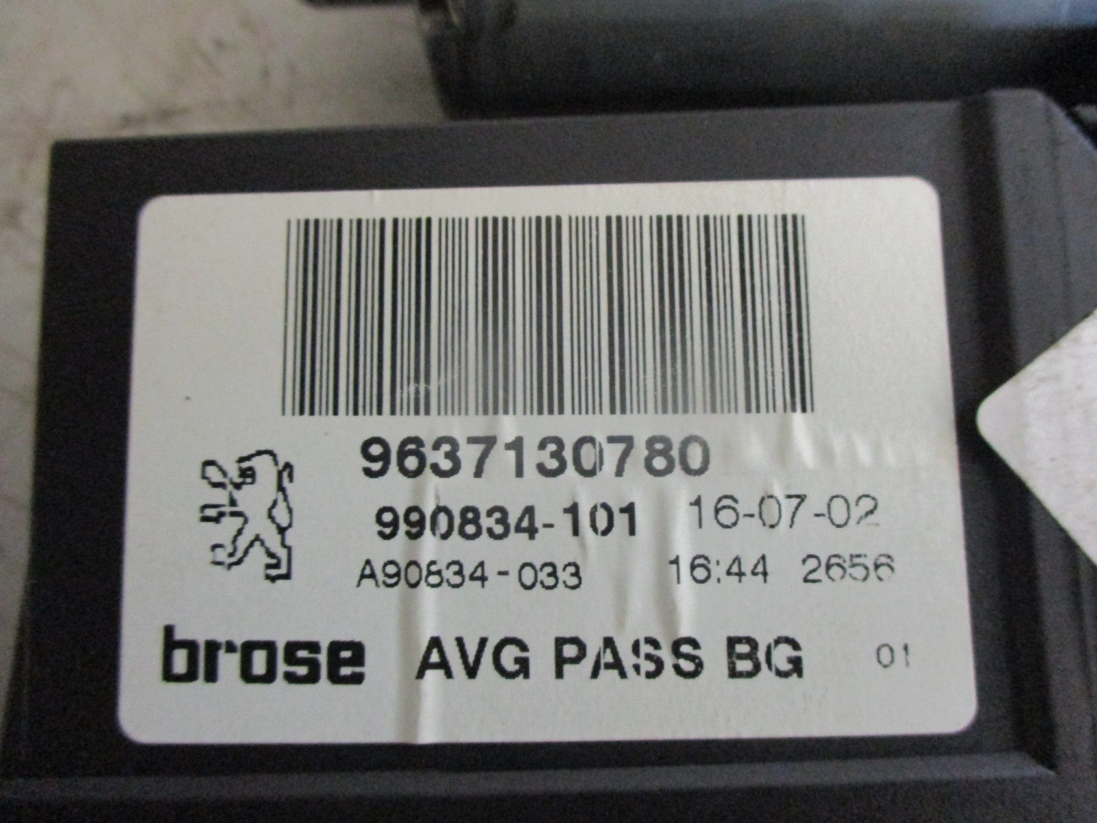 PEUGEOT 307 NSF PASSENGER SIDE FRONT ELECTRIC WINDOW MOTOR 9637130780