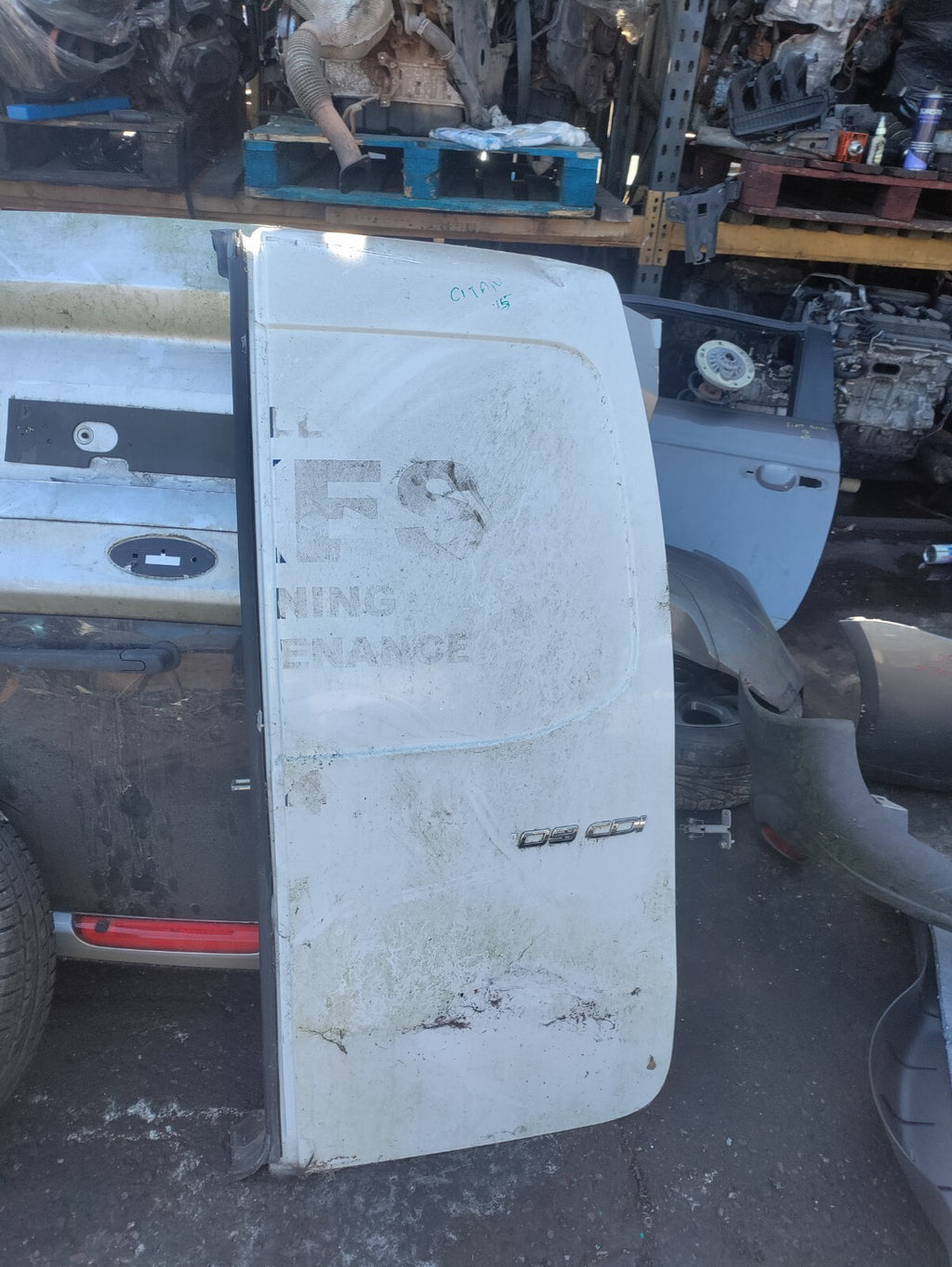 MERCEDES CITAN W415 2015 OSR DRIVER SIDE REAR COMPLETE DOOR WHITE
