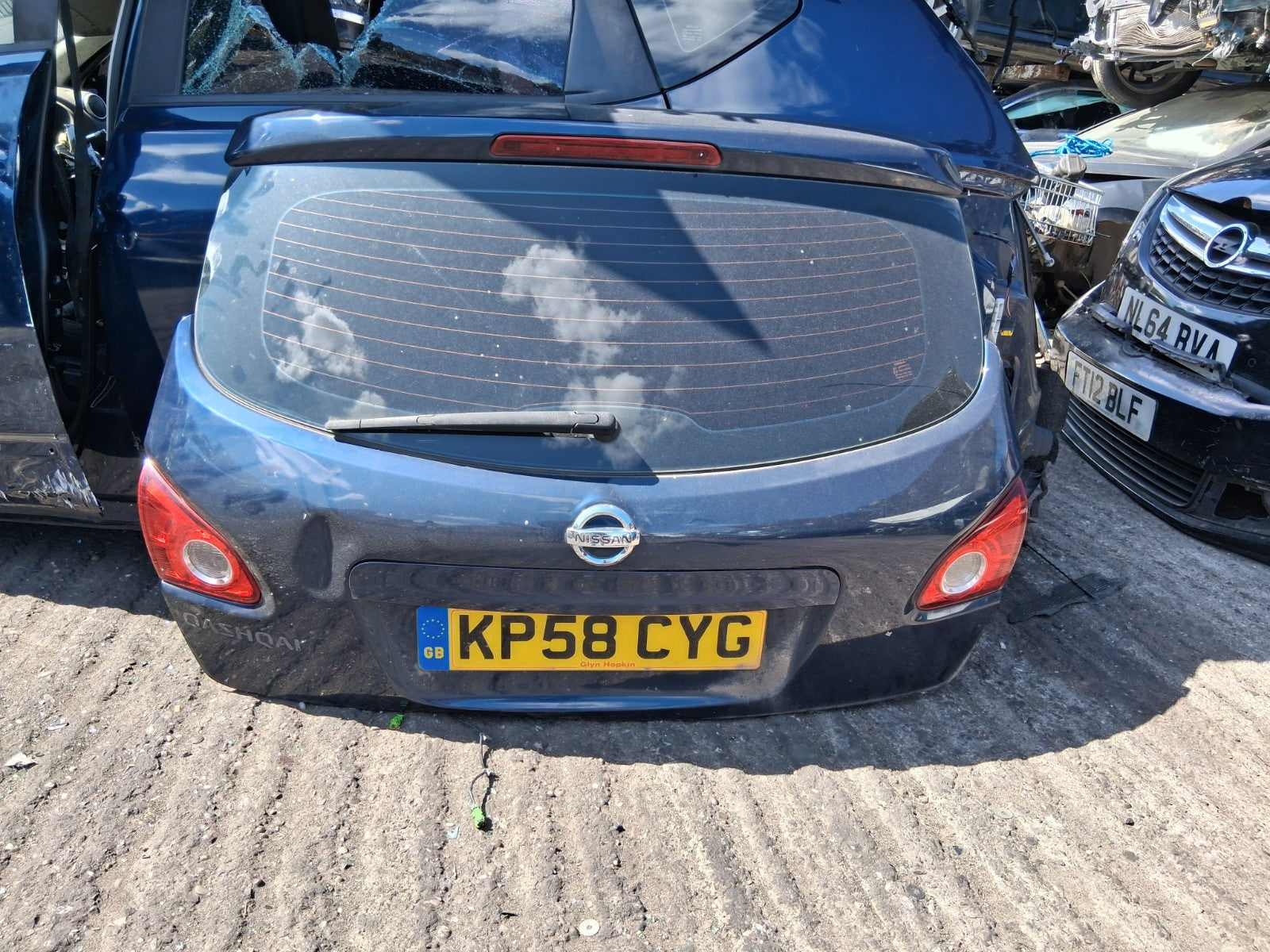 2008 NISSAN QASHQAI J10 MK1 COMPLETE TAILGATE BOOTLID BLUE