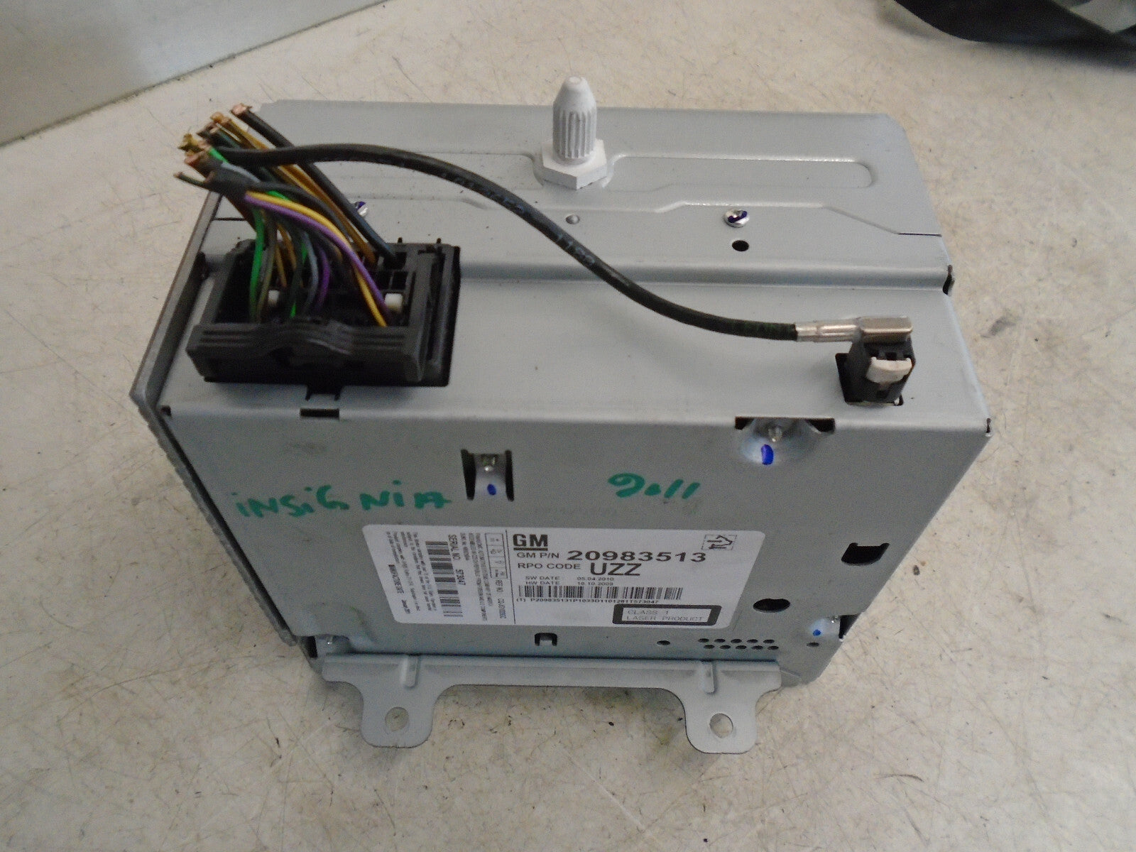 VAUXHALL INSIGNIA MK1 2011 RADIO CD PLAYER HEAD UNIT 20983513
