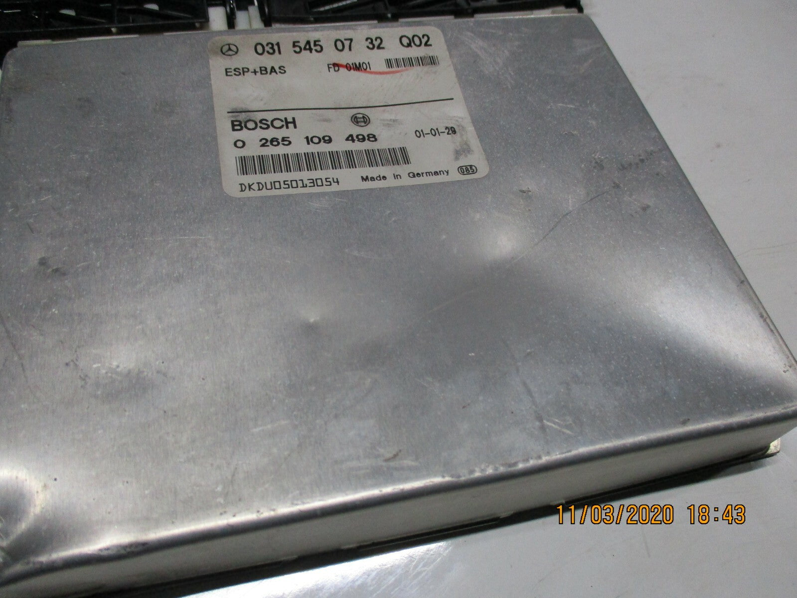 MERCEDES E CLASS 2001 ESP BAS ABS ECU CONTROL MODULE 0315450732 0265109498