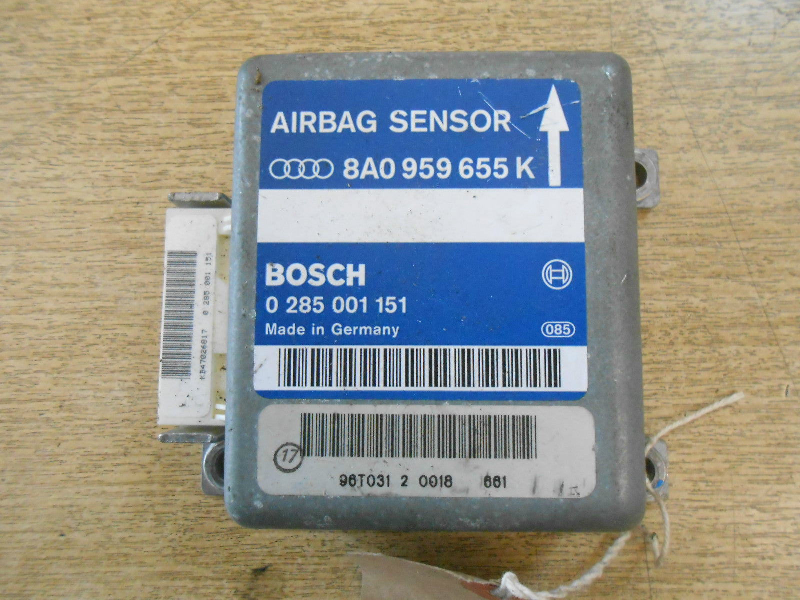 AUDI A8 4D D2 1998 AIR BAG CONTROL MODULE CRASH ECU UNIT 8A0959655K 0285001151
