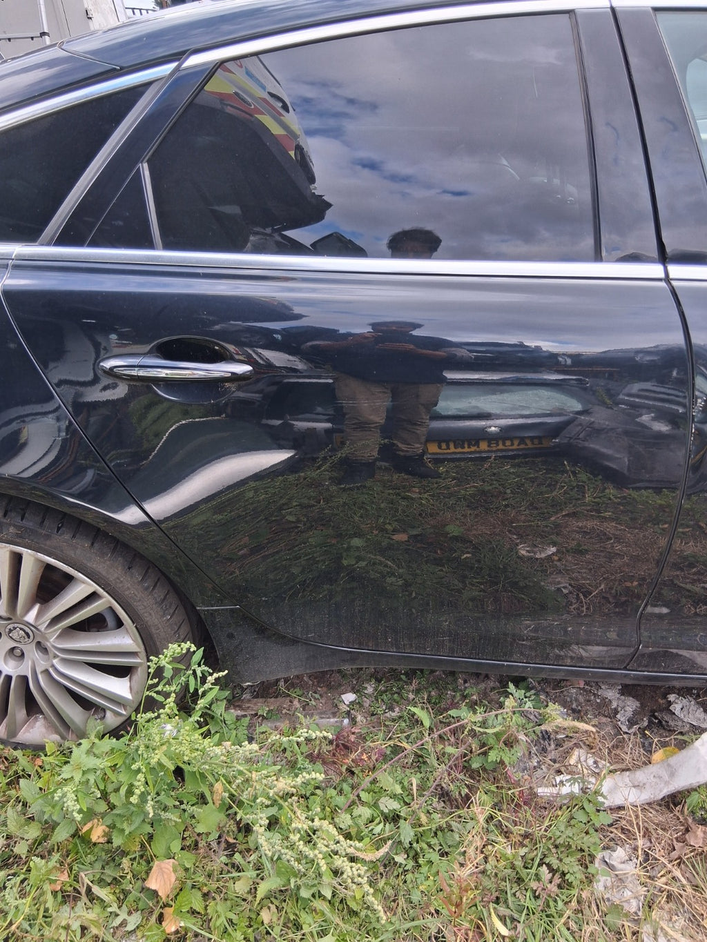 2012 JAGUAR XJ X351 OSR DRIVER SIDE REAR RIGHT BARE DOOR MIDNIGHT BLACK MET PEF