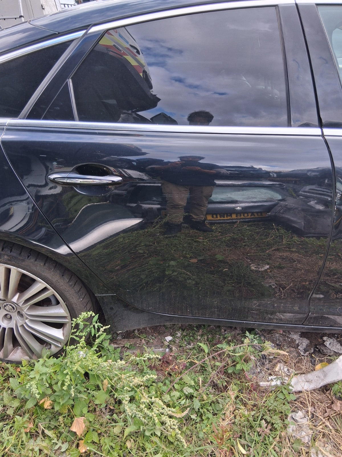 2012 JAGUAR XJ X351 OSR DRIVER SIDE REAR RIGHT BARE DOOR MIDNIGHT BLACK MET PEF