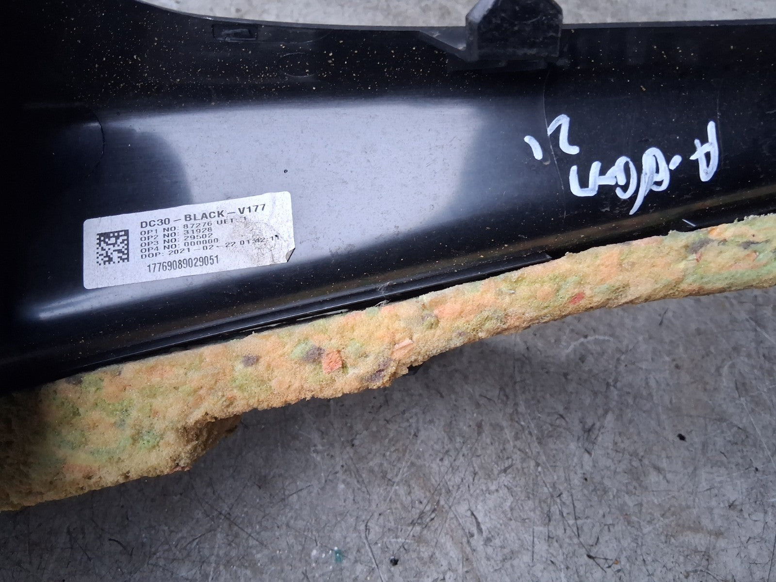 2021 MERCEDES A CLASS V177 OSR REAR DRIVER SIDE RIGHT C PILLAR TRIM A1776908902