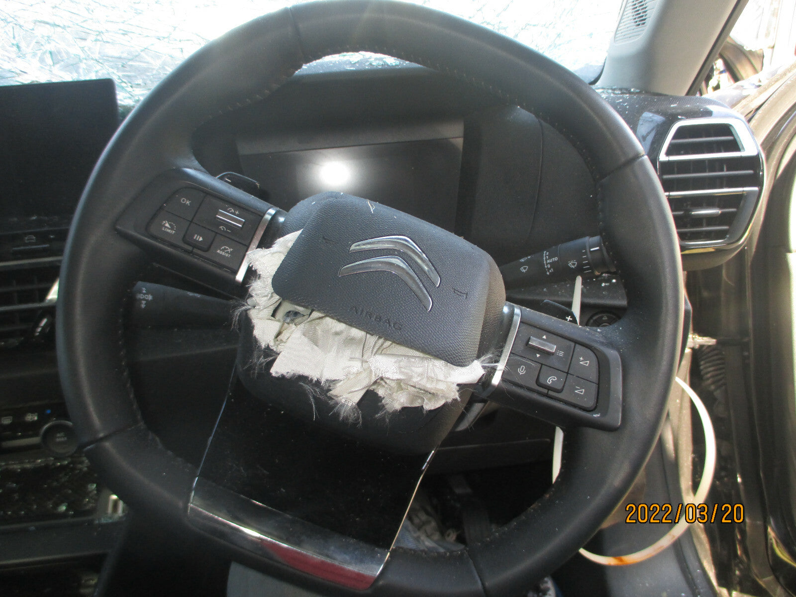 CITROEN C4 MK3 2021 3 SPOKE MULTIFUNCTION LEATHER STEERING WHEEL
