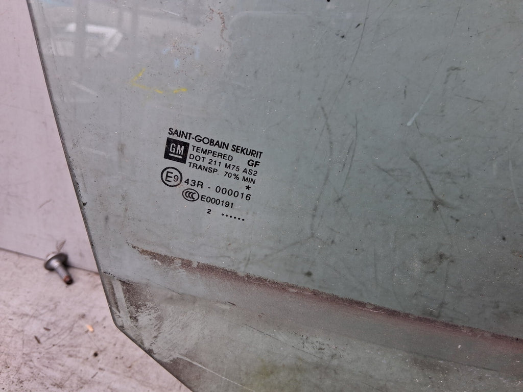 VAUXHALL MERIVA B 2014 OSF DRIVER SIDE FRONT RIGHT WINDOW GLASS 43R000016