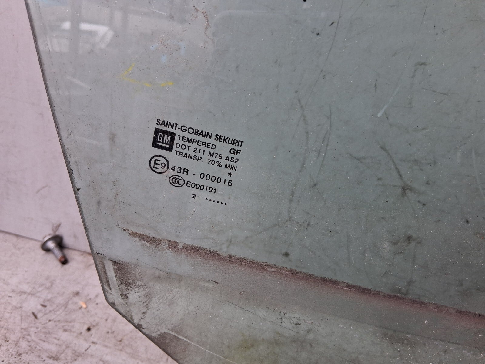 VAUXHALL MERIVA B 2014 OSF DRIVER SIDE FRONT RIGHT WINDOW GLASS 43R000016