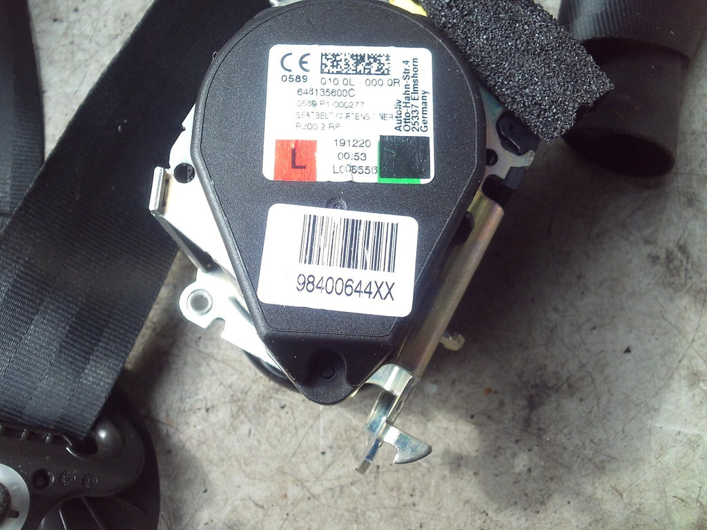 2021 CITROEN C4 MK3 NSF PASSENGER SIDE FRONT LEFT SEAT BELT 98400644