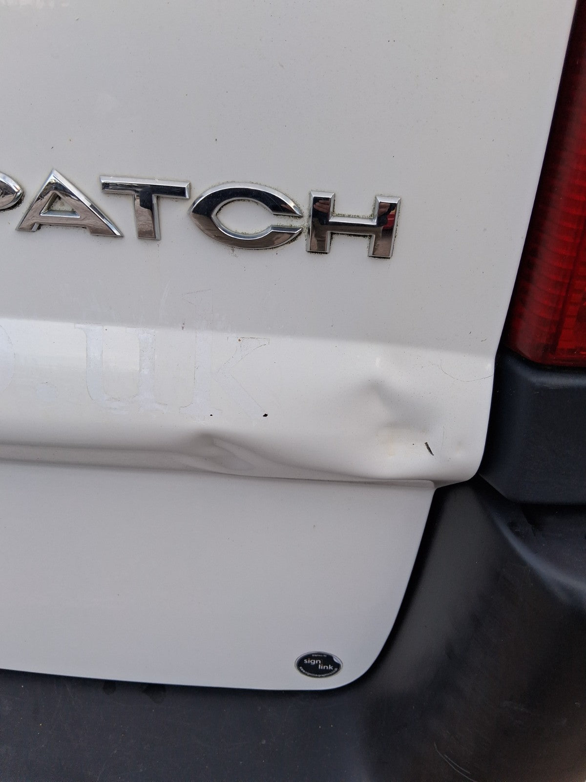 2016 CITROEN DISPATCH MK2 OSR DRIVER SIDE REAR RIGHT COMPLETE DOOR WHITE