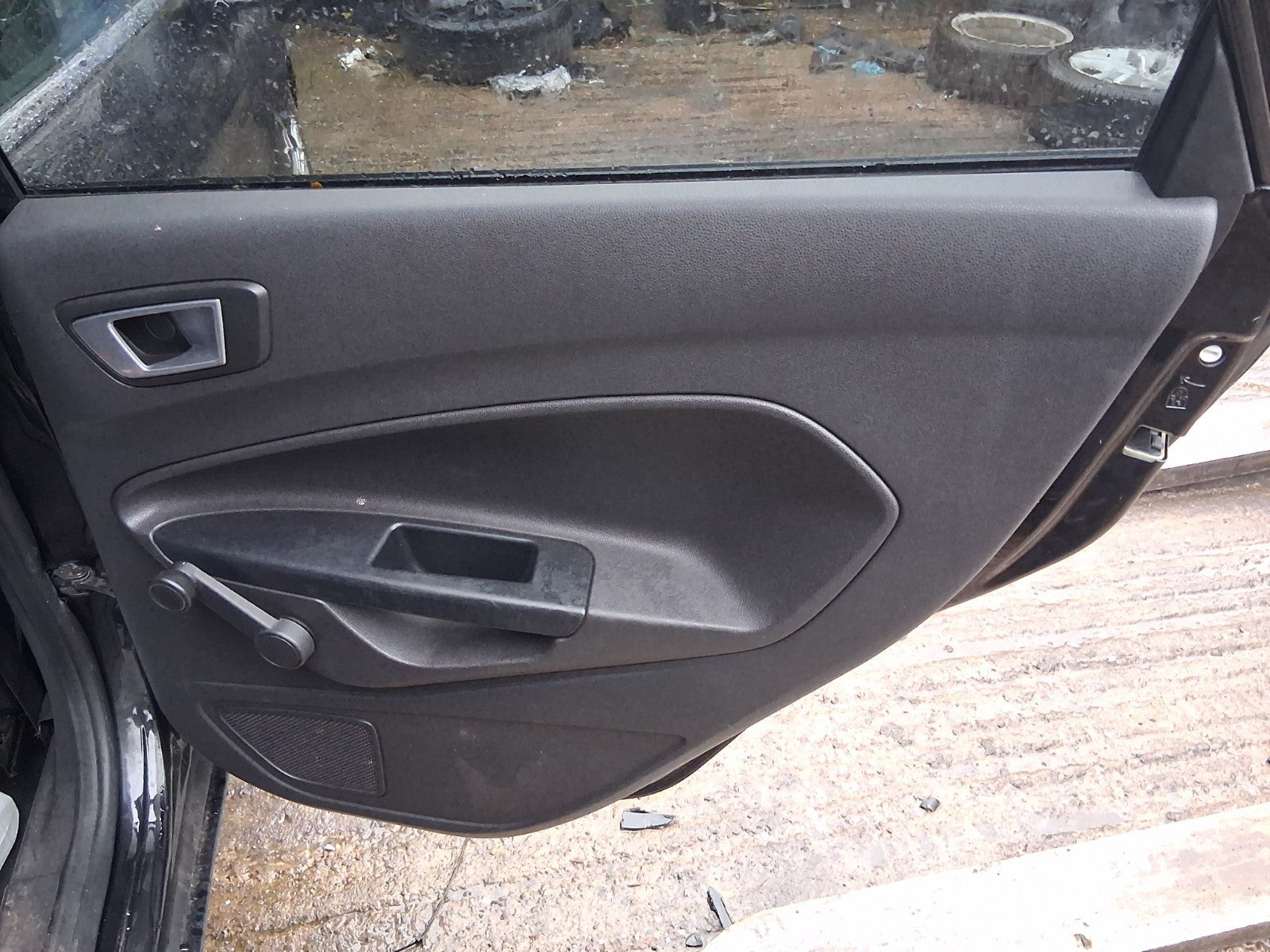 2014 FORD FIESTA MK7 OSR DRIVER SIDE REAR RIGHT COMPLETE DOOR PANTHER BLACK DC