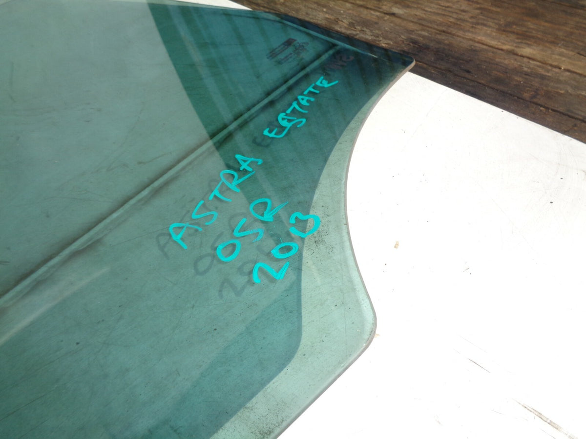 VAUXHALL ASTRA J ESTATE 2013 OSR DRIVER SIDE REAR DOOR WINDOW GLASS