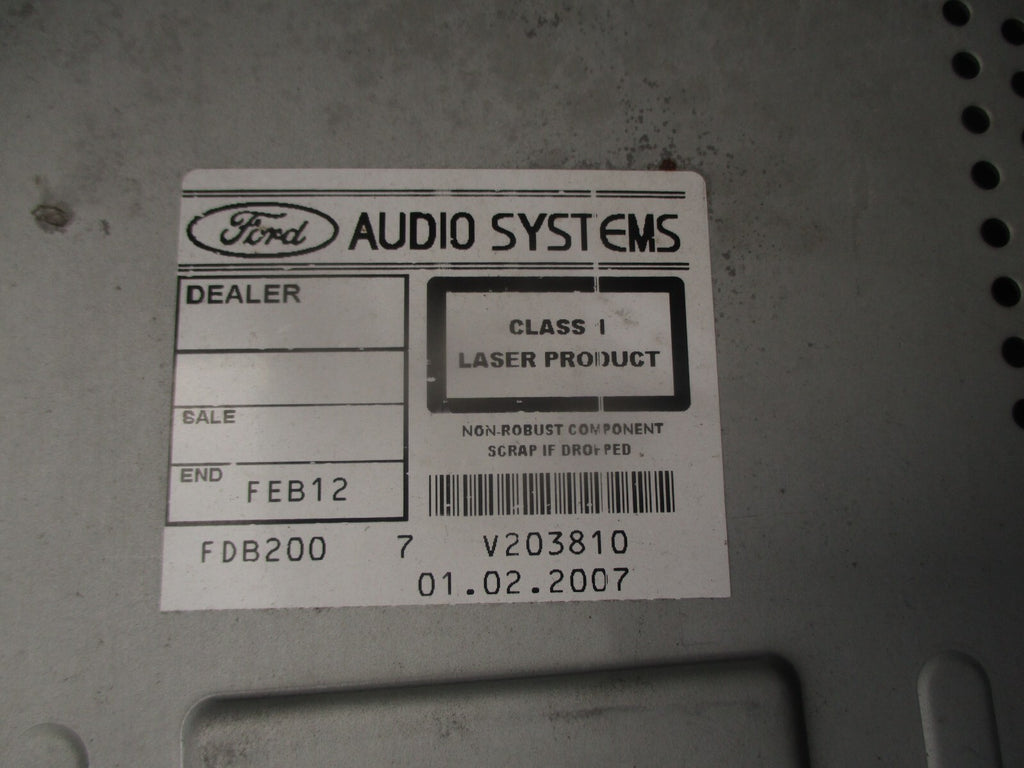 2007 FORD FIESTA MK6 CD PLAYER RADIO STEREO HEAD UNIT 6S6118C815AH