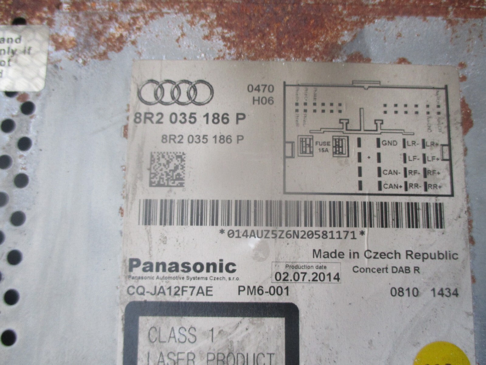 AUDI Q5 S LINE 2014 RADIO CD PLAYER STEREO HEAD UNIT 8R2035186P