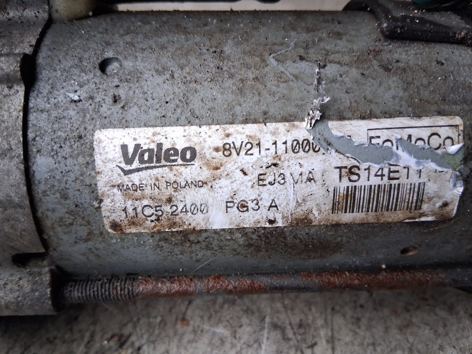 2017 FORD FIESTA MK7 STARTER MOTOR 8V211000