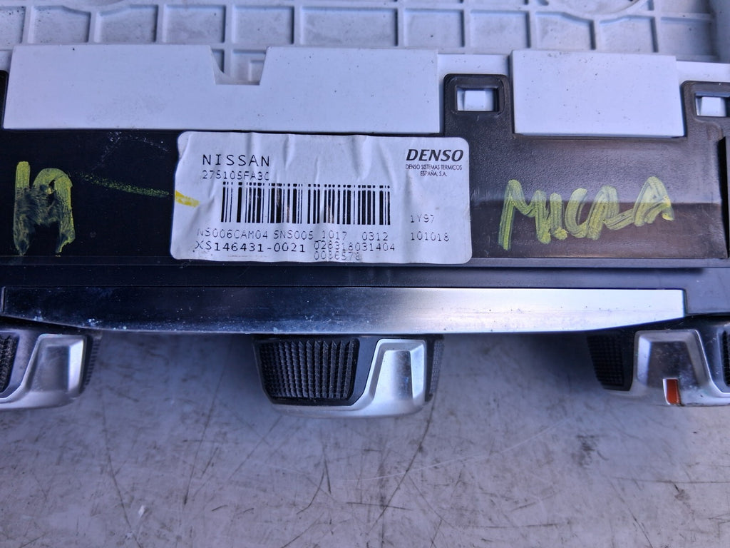 2019 NISSAN MICRA K14 AC HEATER CLIMATE CONTROL SWITCH PANEL 275105FA3C