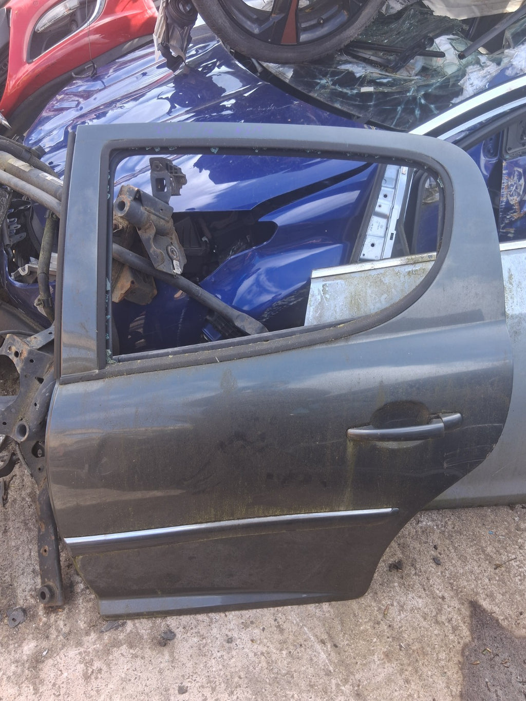 2010 PEUGEOT 207 HATCHBACK NSR PASSENGER SIDE REAR DOOR GREY