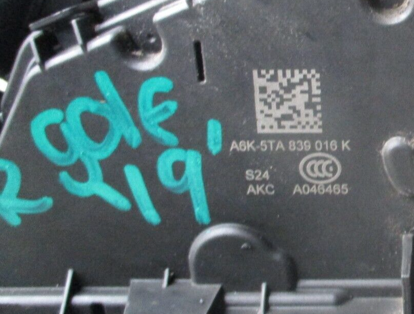 2019 VOLKSWAGEN GOLF MK7 DOOR LOCK MECH OSR RIGHT SIDE REAR A6K-5TA839016K