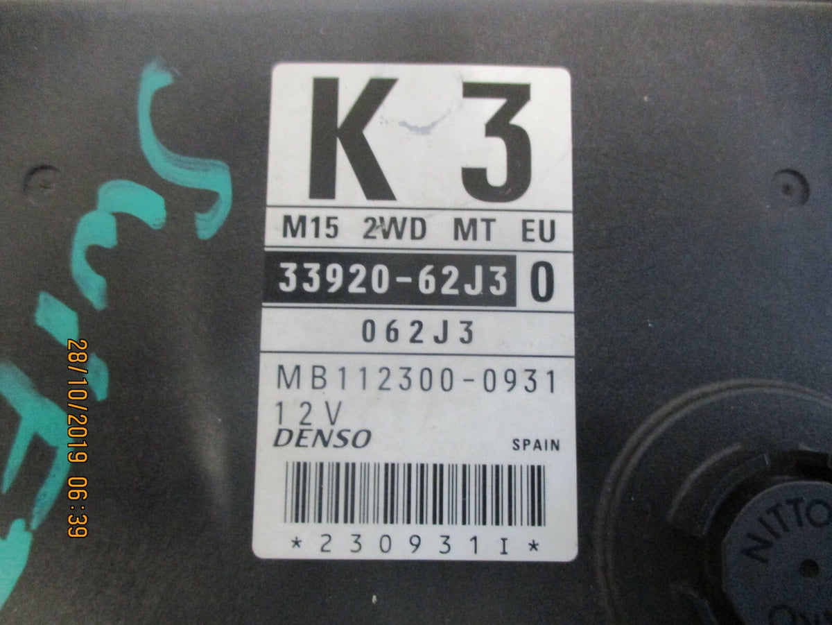 SUZUKI SWIFT MK3 2005 1.5 ECU ENGINE CONTROL UNIT 33920-62J3