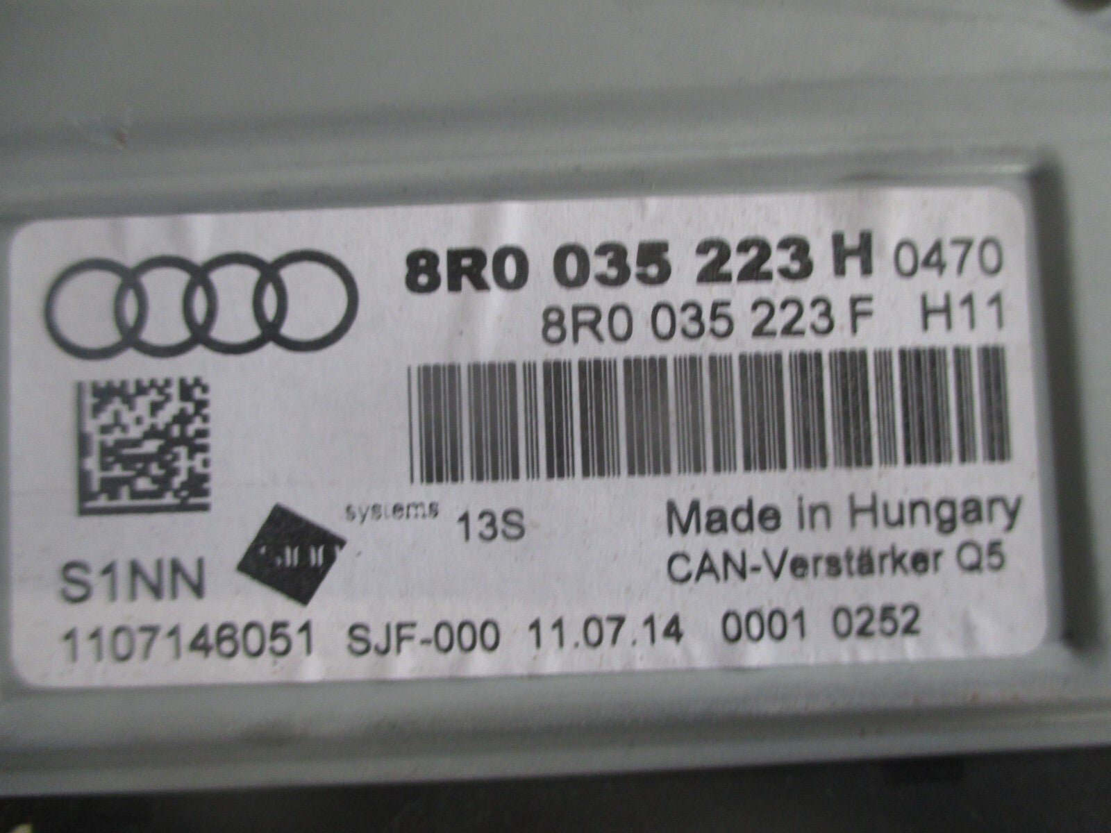 2014 AUDI Q5 AMPLIFIER CONTROL MODULE STEREO 8R0035223H
