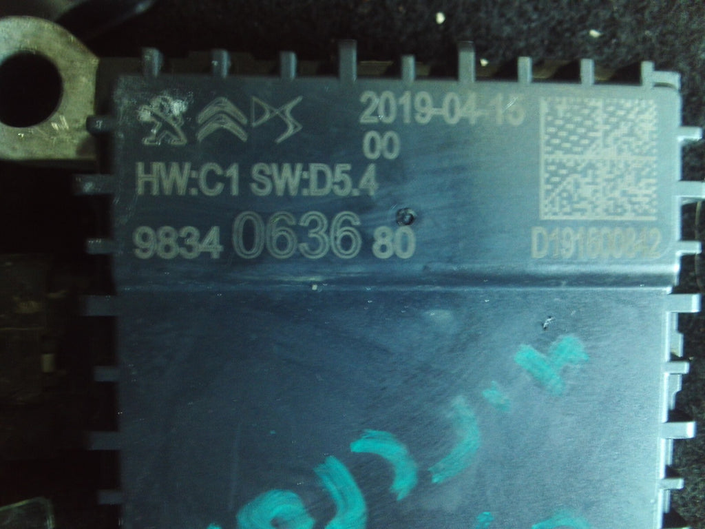 CITROEN C5 AIRCROSS 2020 DISTRONIC RADAR SENSOR CONTROL MODULE ECU 9834063680