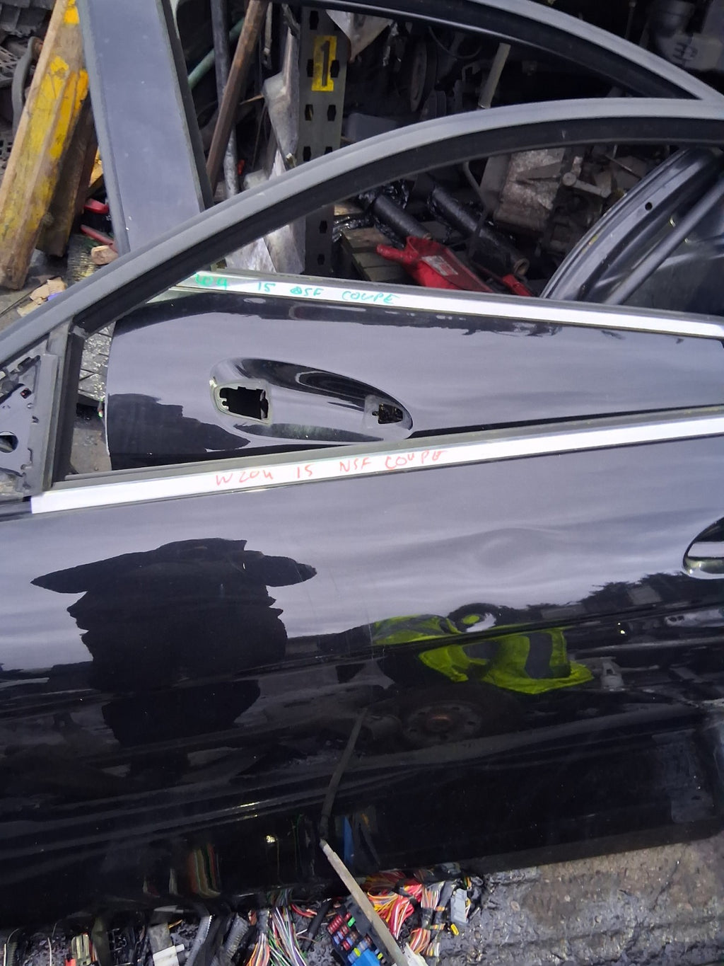 2015 MERCEDES W204 C CLASS COUPE NSF PASSENGER SIDE FRONT LEFT BARE DOOR BLACK