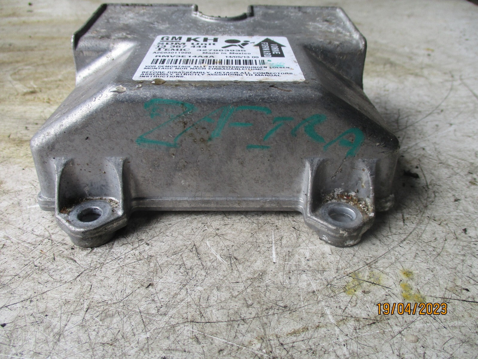 VAUXHALL ZAFIRA B 2012 AIRBAG CONTROL UNIT MODULE 327963935