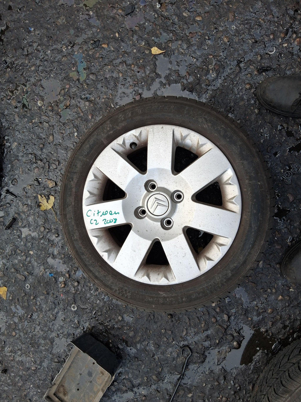 2008 CITROEN C2 15 INCH ALLOY WHEEL WITH TYRE 185/55R15