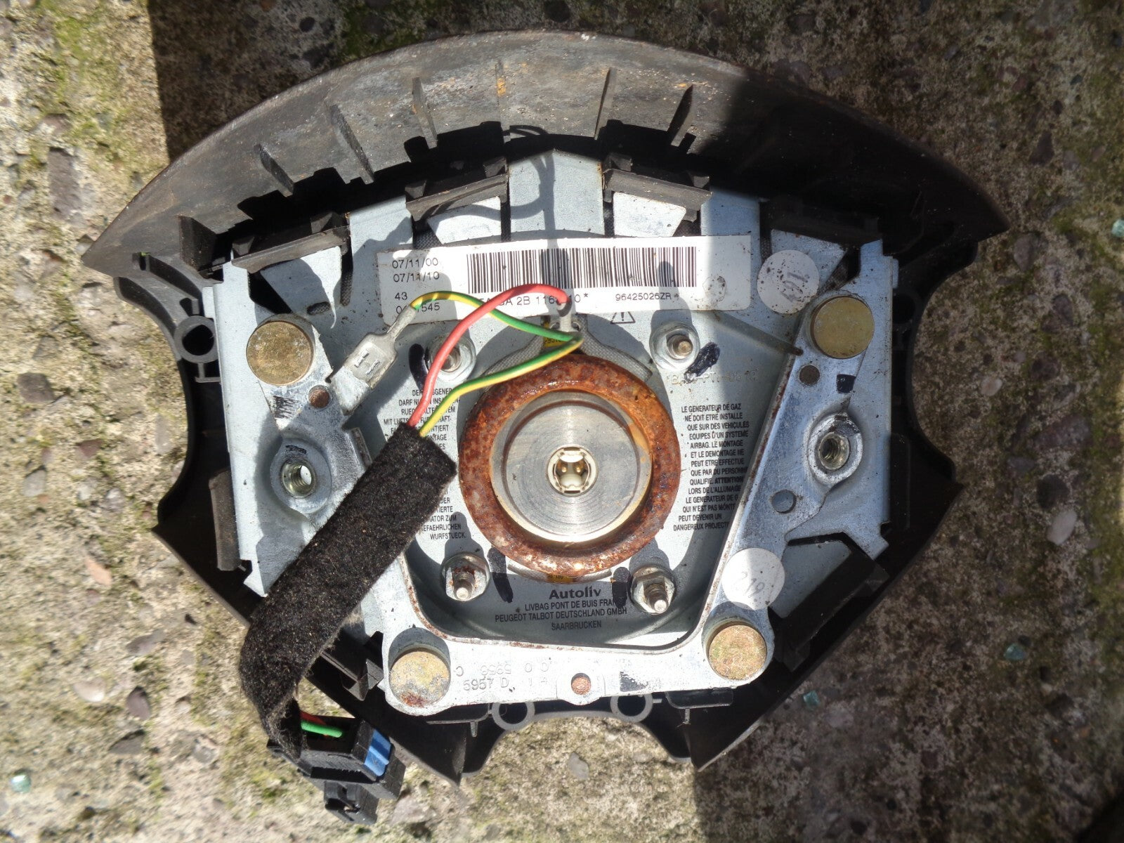 PEUGEOT 206 2001 DRIVER STEERING WHEEL 96425026ZR