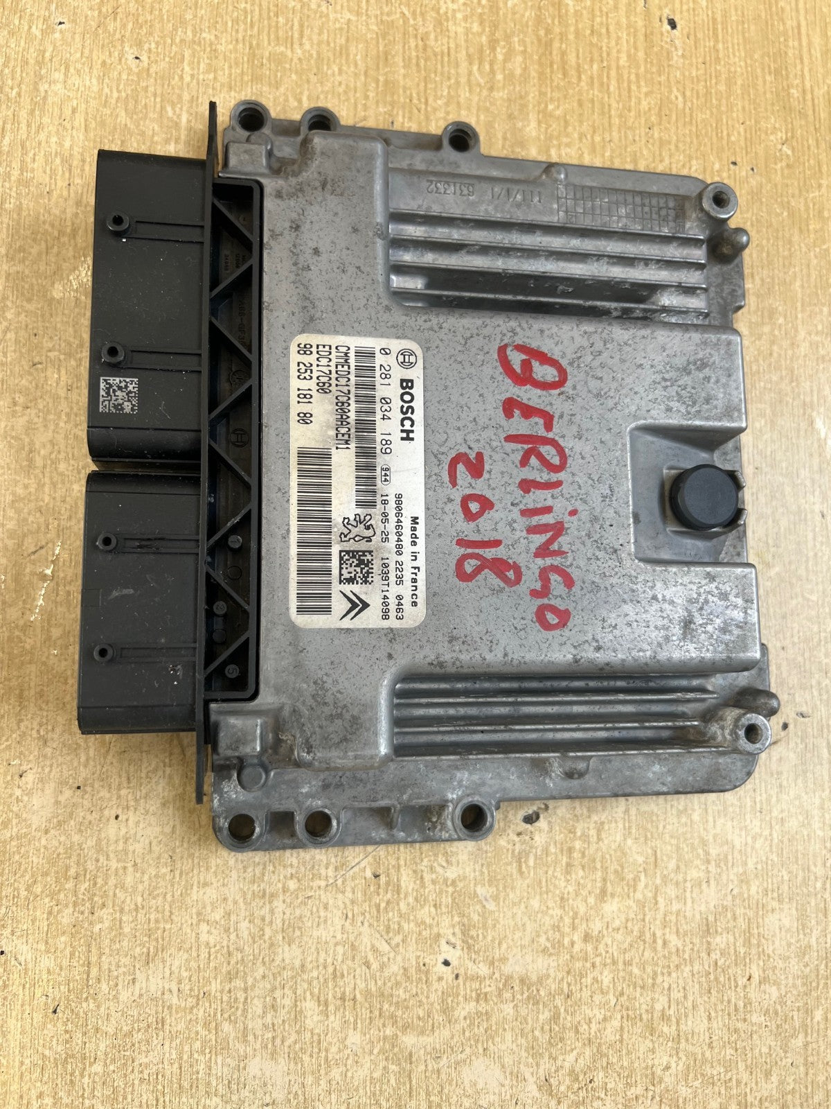 2018 CITROEN BERLINGO MK2 1.6 DIESEL ENGINE CONTROL UNIT ECU 9825318180