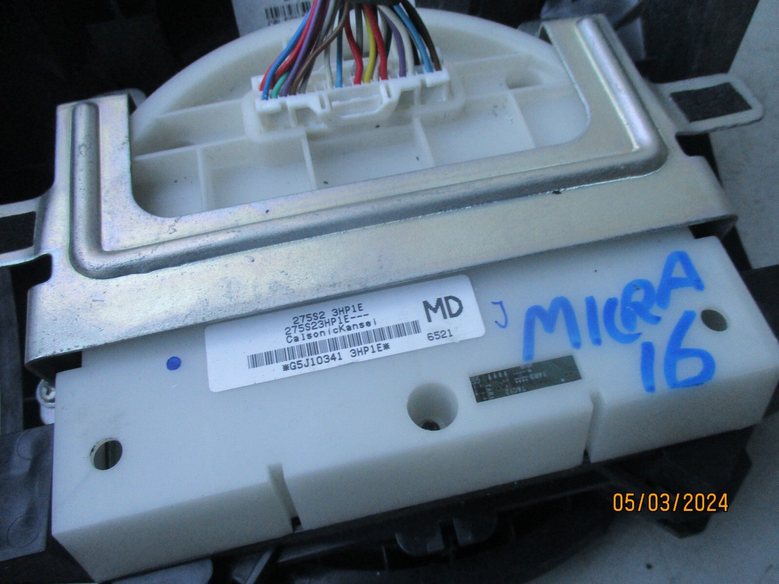 NISSAN MICRA K12 2010 HEATER AC CLIMATE CONTROL PANEL 275S23HP1E