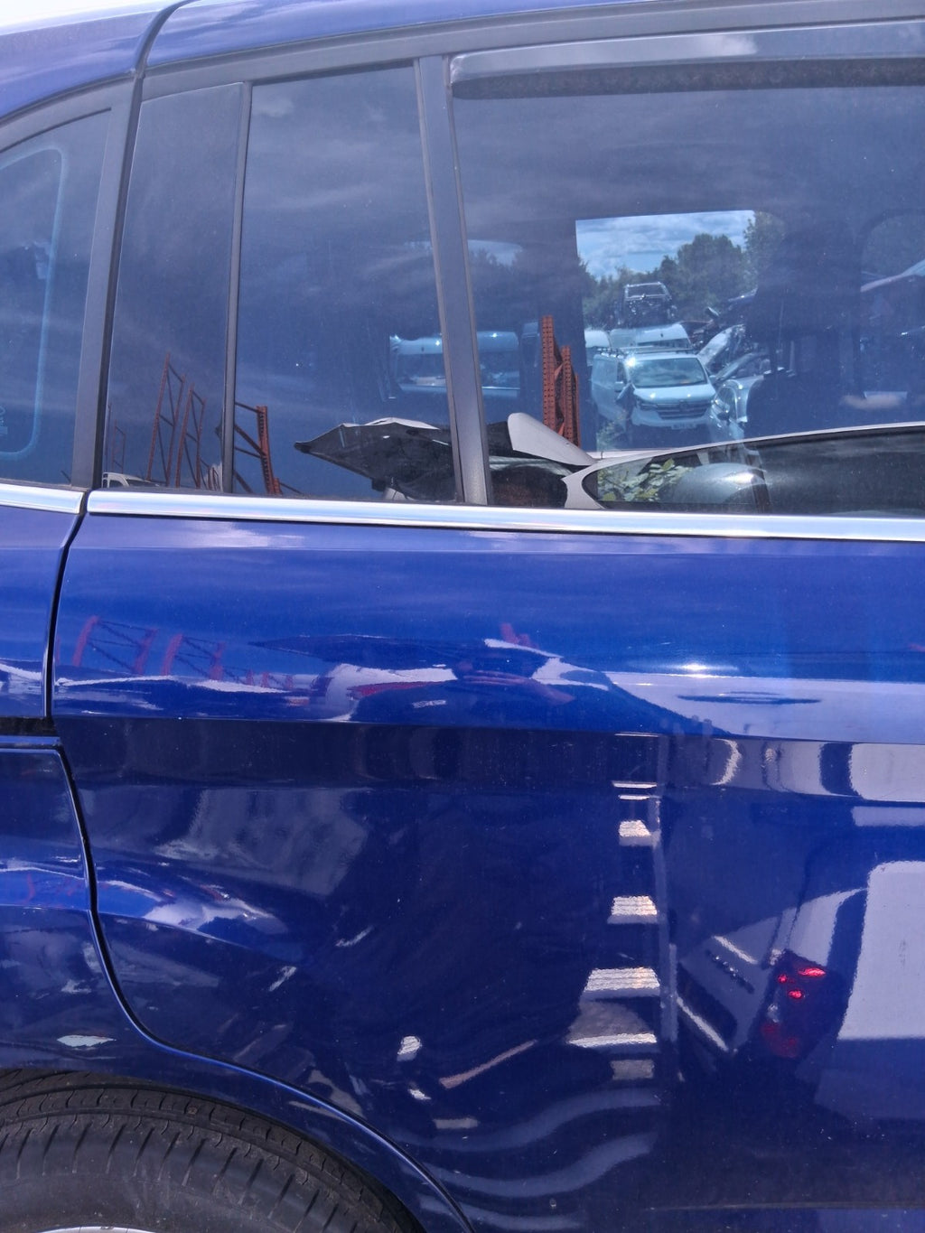 2015 FORD GRAND C MAX MK2 OSR DRIVER SIDE REAR BARE SLIDING DOOR IMPACT BLUE HE