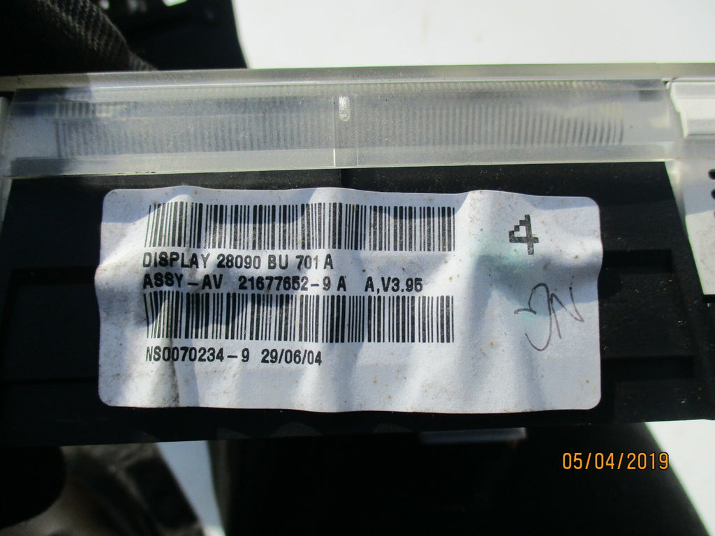NISSAN ALMERA N16 (MK2) MULTI FUNCTIONAL CENTRAL DIGITAL DISPLAY SCREEN 21677652