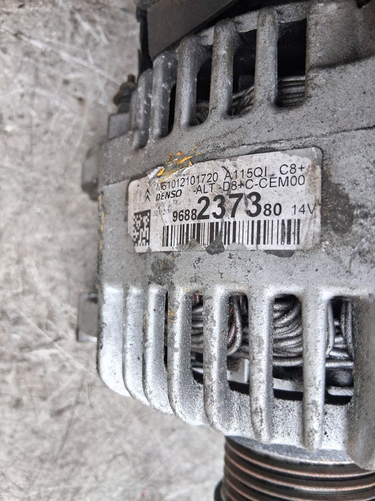2012 PEUGEOT 208 1.2 PETROL ALTERNATOR 9688237380