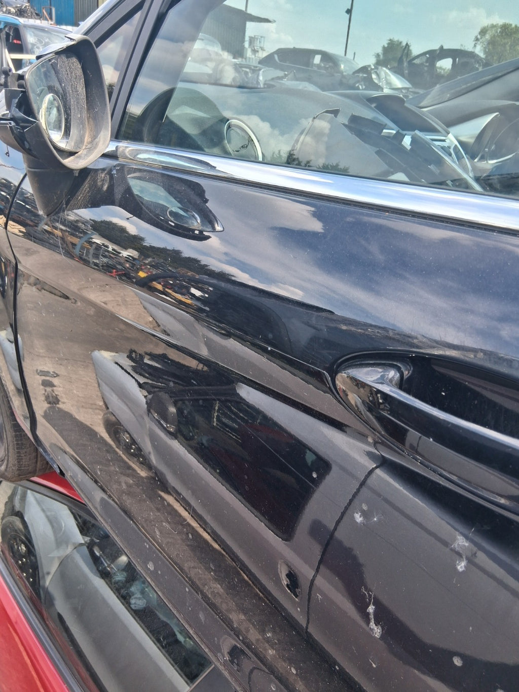 2012 FORD FIESTA MK7 5 DOOR NSF PASSENGER SIDE FRONT LEFT BARE DOOR BLACK