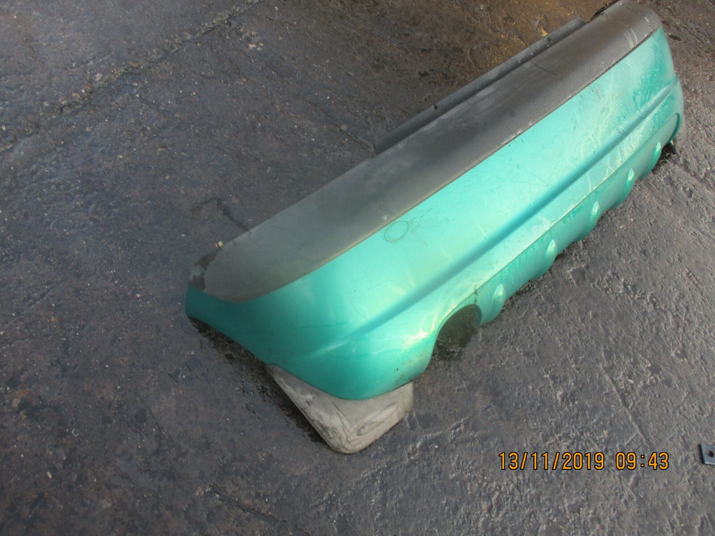DAEWOO MATIZ 2000 COMPLETE REAR BACK BUMPER IN GREEN WITH MUD FLAP GUARD