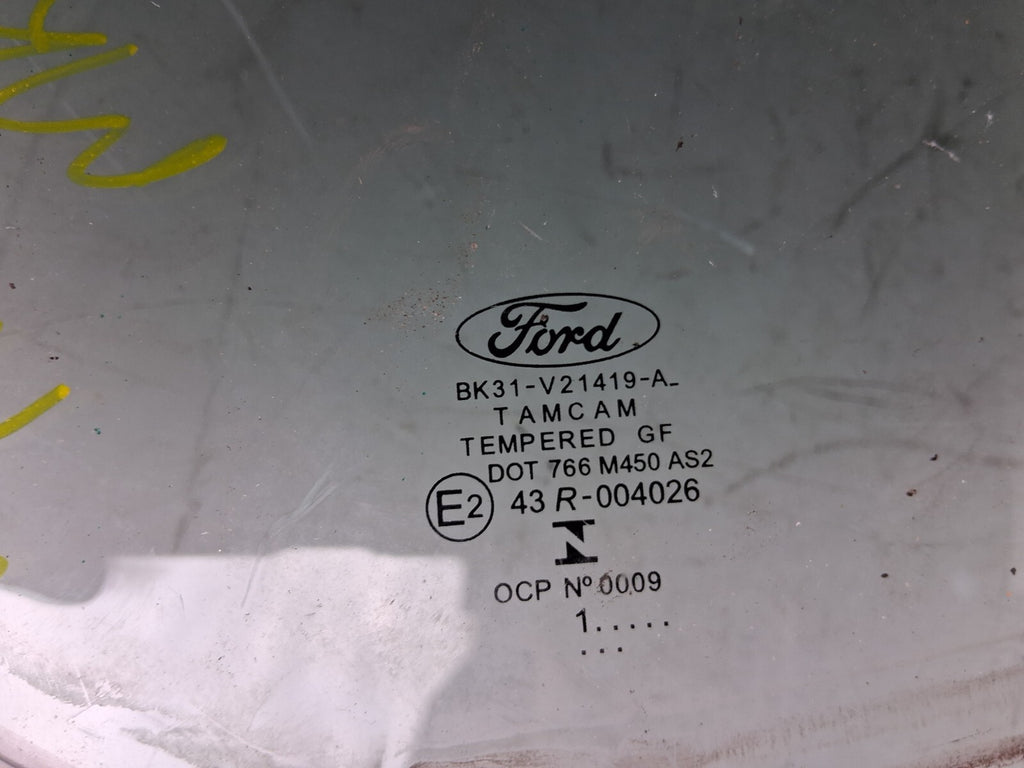 2021 FORD TRANSIT NSF PASSENGER SIDE FRONT LEFT QUARTER WINDOW GLASS BK31V21419A