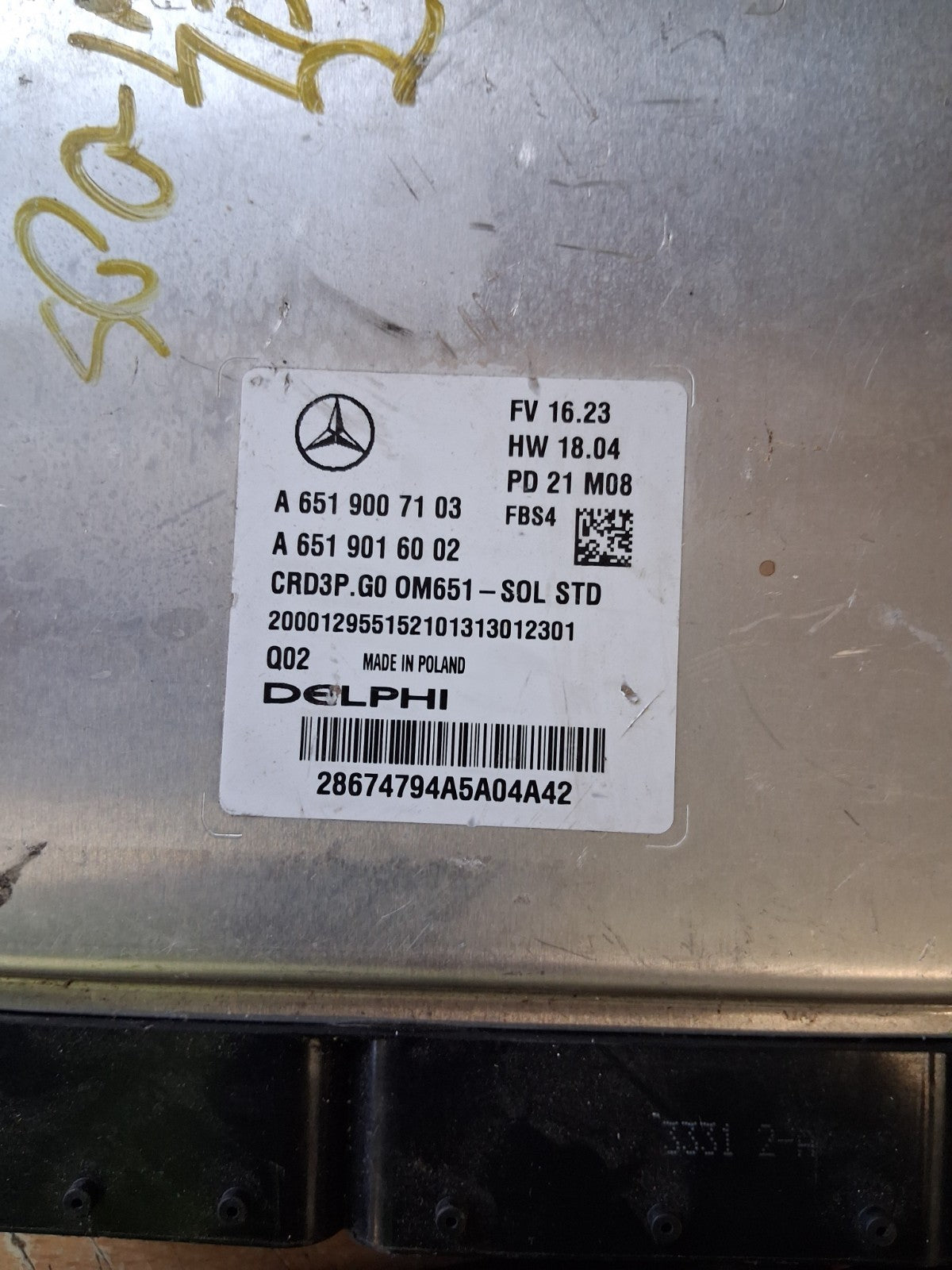 2023 MERCEDES SPRINTER W907 ECU ENGINE CONTROL UNIT A6519007103