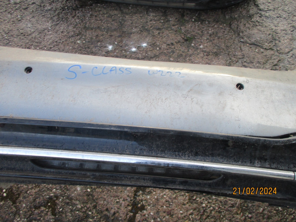 MERCEDES BENZ S CLASS W222 2017 REAR BUMPER DIFFUSER GREY DAMAGED