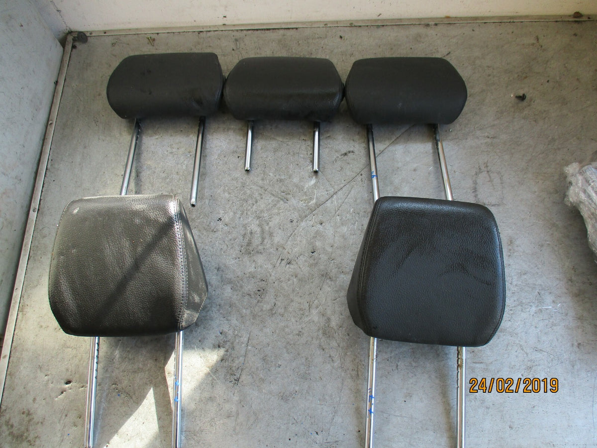 MERCEDES CLASS W204 LEATHER 5 SEAT HEADRESTS BLACK SET REAR x3 FRONT x2