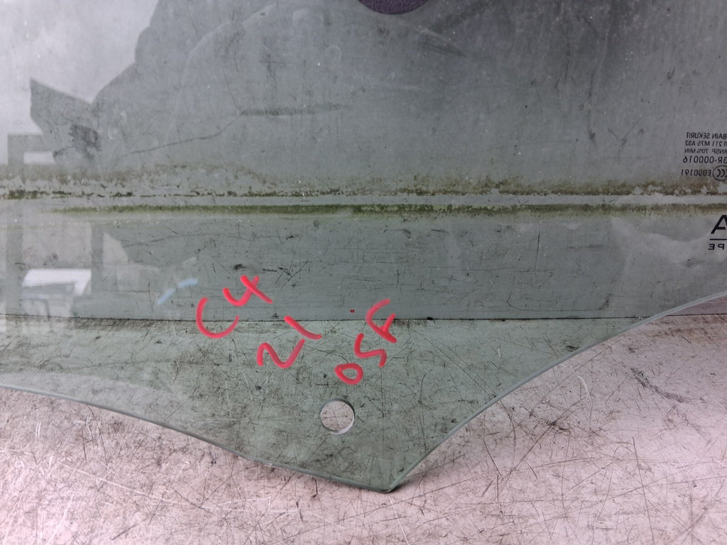 CITROEN C4 MK3 2021 OSF DRIVER SIDE FRONT WINDOW GLASS RIGHT SIDE 43R000016