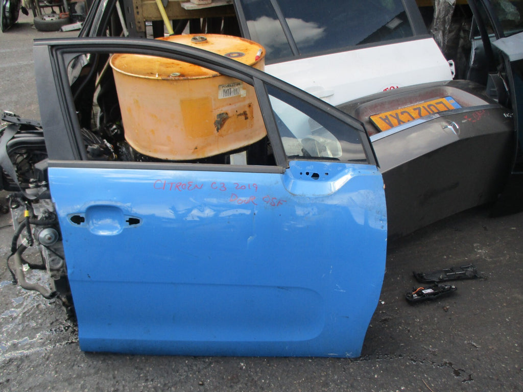 2020 CITROEN C3 MK3 OSF DRIVER SIDE FRONT DOOR BARE BLUE EJY COBALT