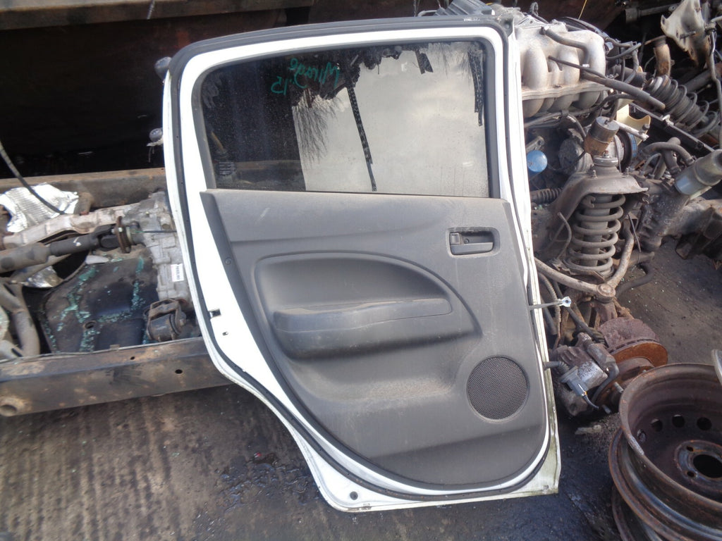 MITSUBISHI MIRAGE 2 MK6 2013 NSR PASSENGER SIDE REAR COMPLETE DOOR ALPINE WHITE
