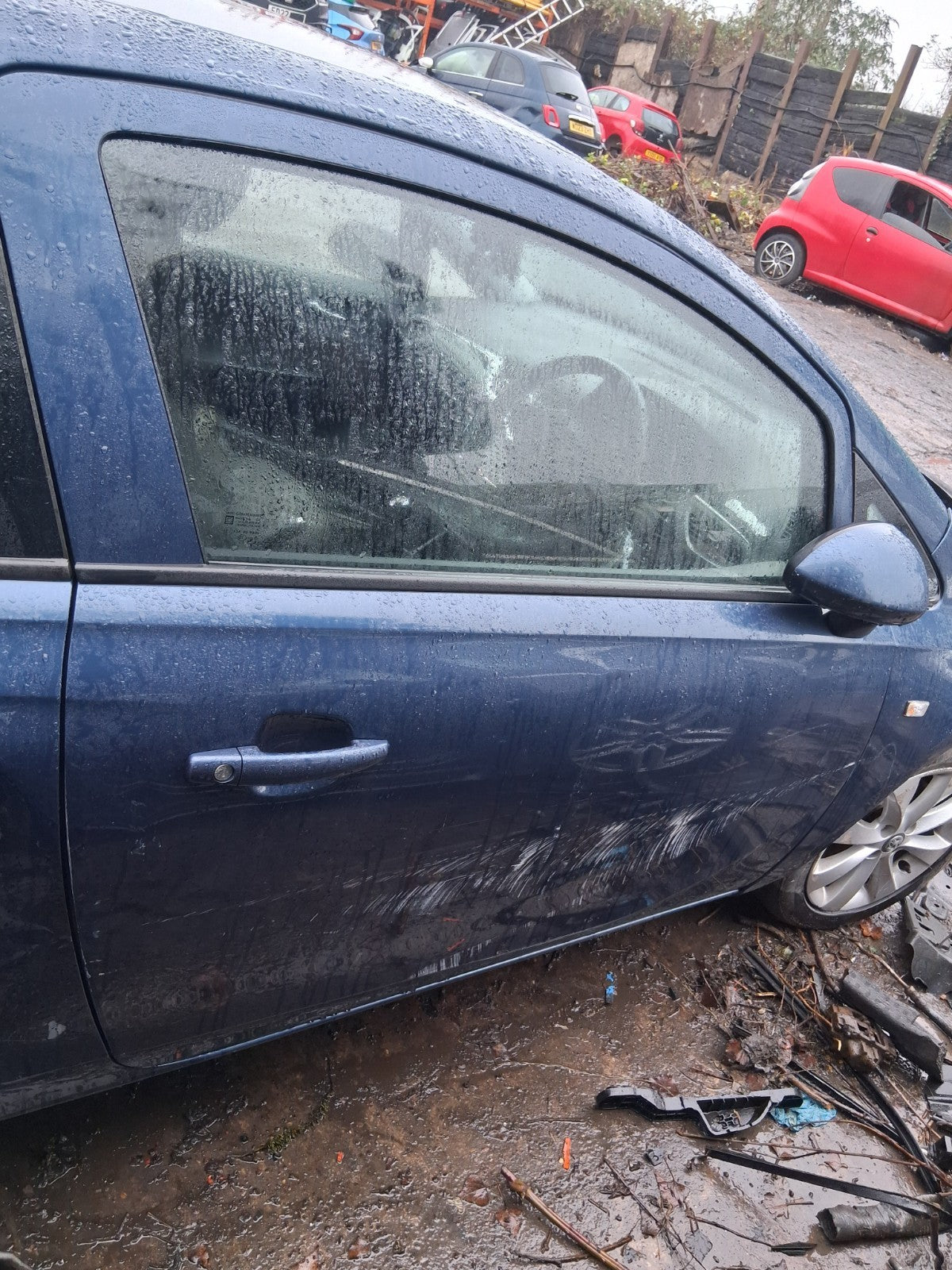 2017 VAUXHALL CORSA E OSF DRIVER SIDE FRONT RIGHT BARE DOOR DARK SEA BLUE Z22W