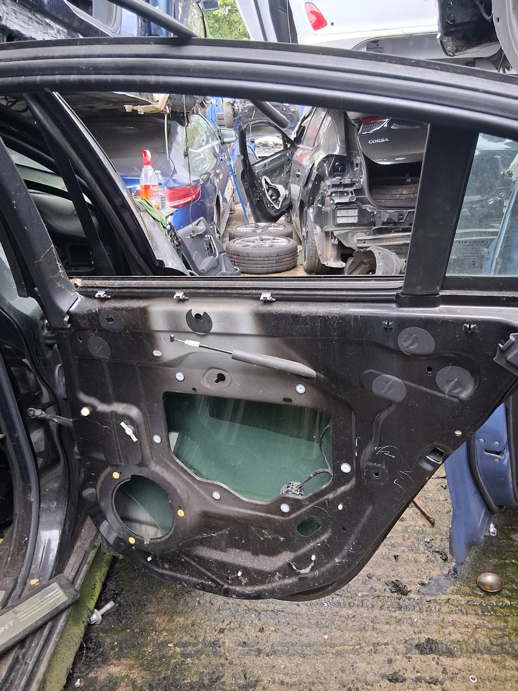 2015 JAGUAR XF X250 FACELIFT OSR DRIVER SIDE REAR RIGHT DOOR SHELL BLACK